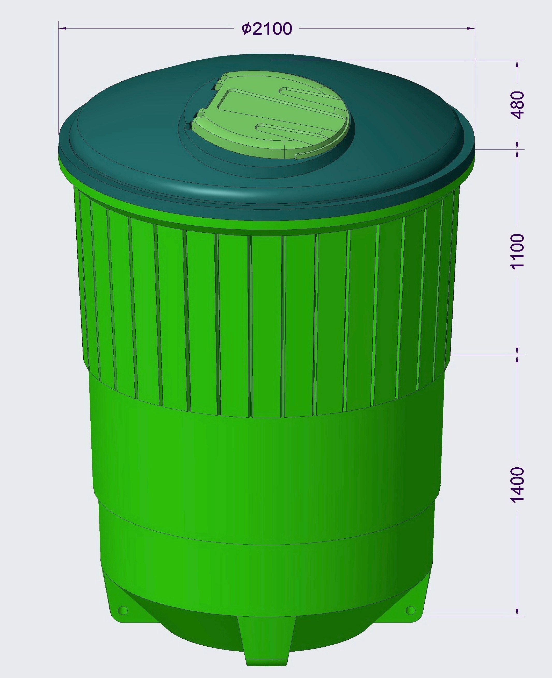 Схема заглубленного контейнера