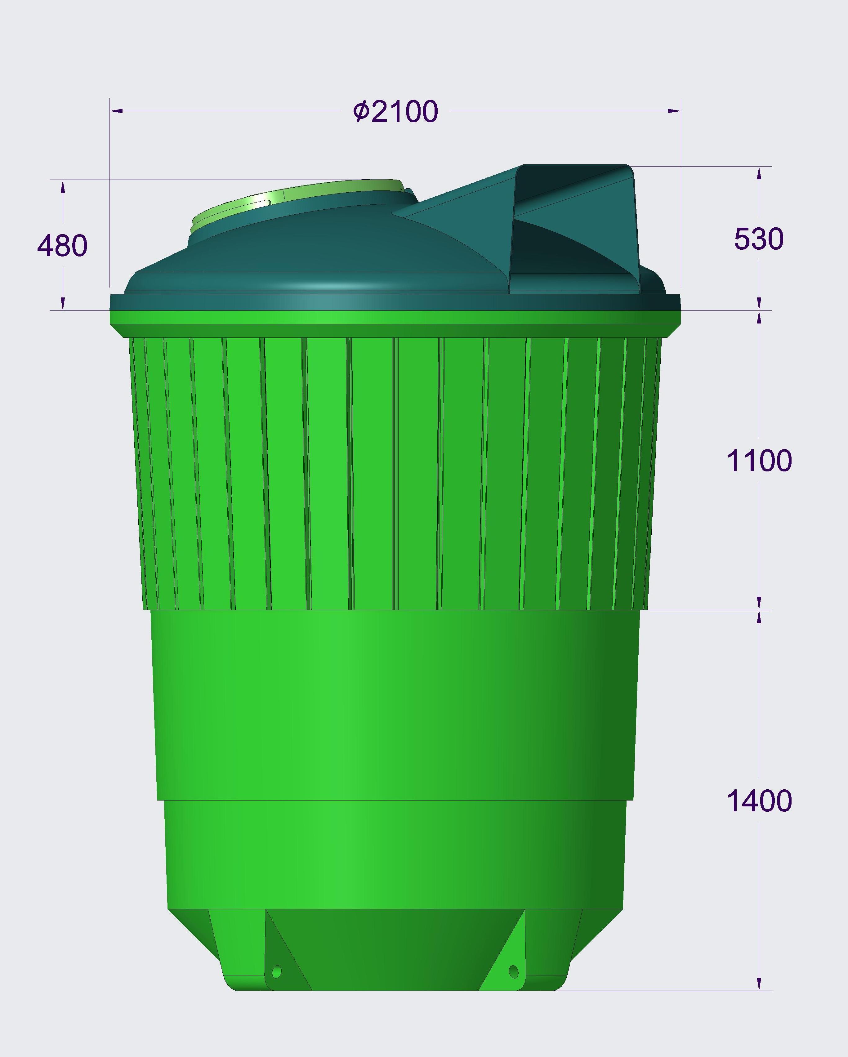 Схема заглубленного контейнера