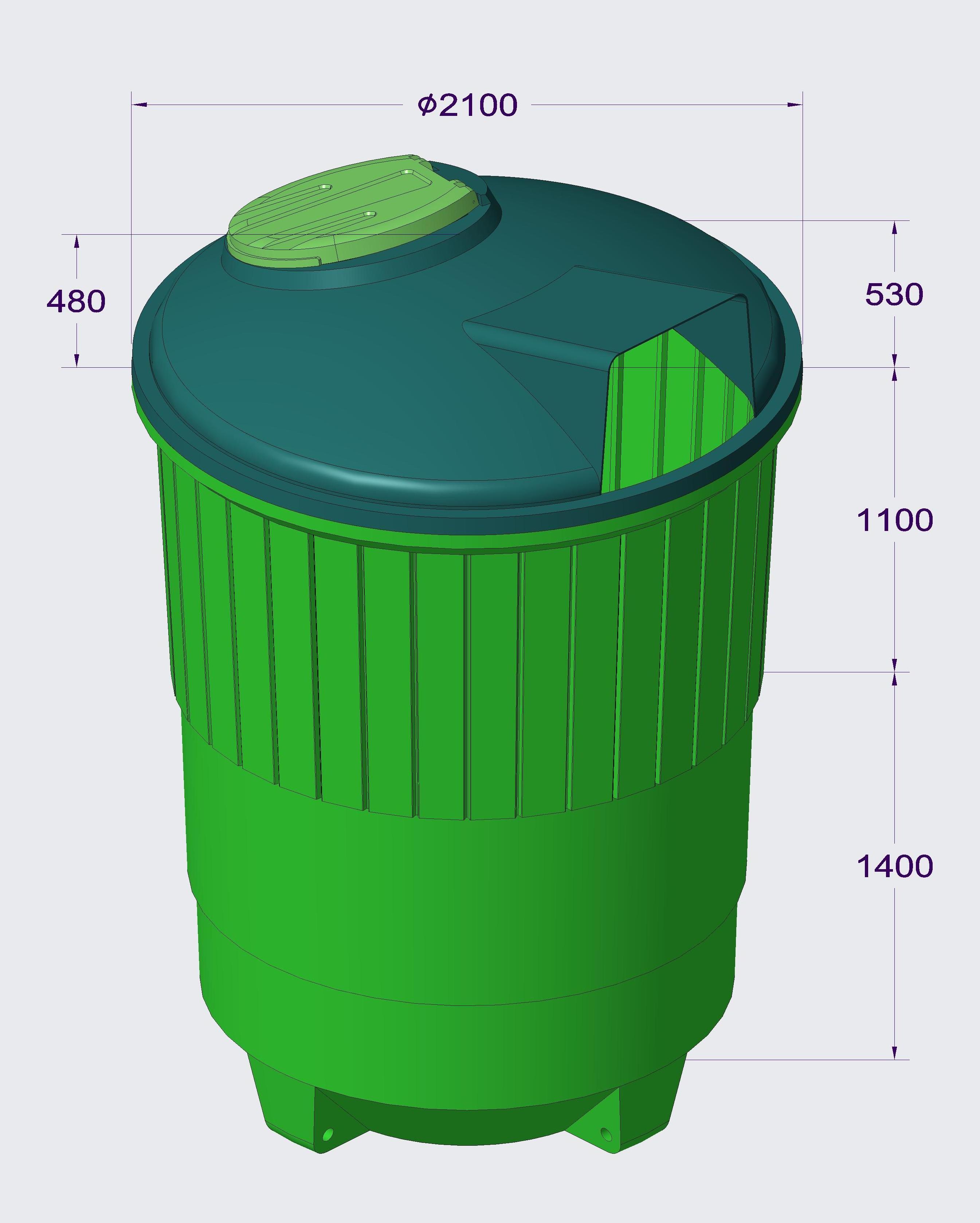 Схема заглубленного контейнера